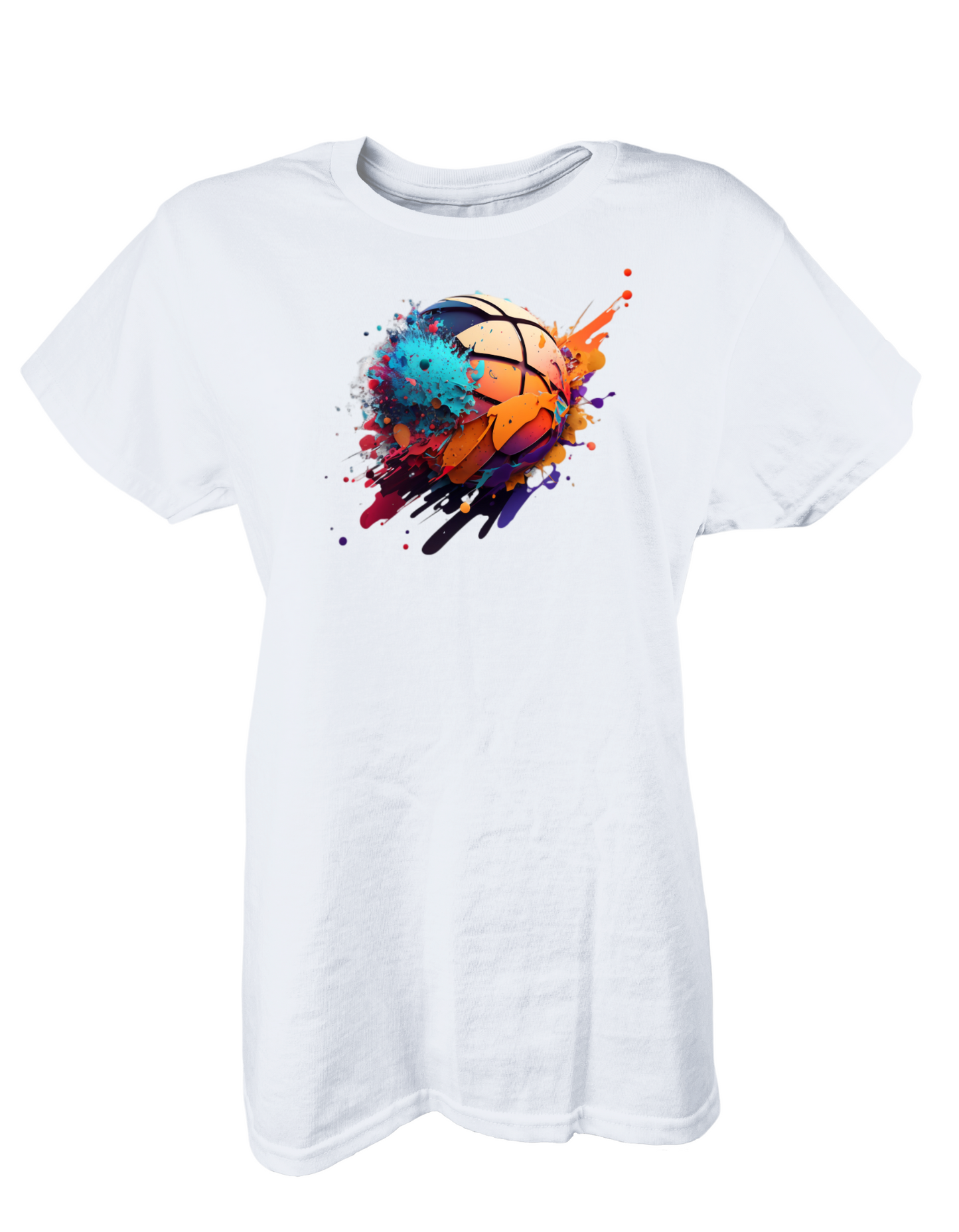 BASKETBALL SPLATTER WOMEN GRAPHIC TEE