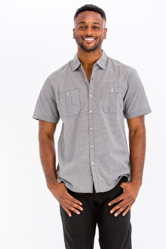 Mens Short Sleeve Button Down Shirt