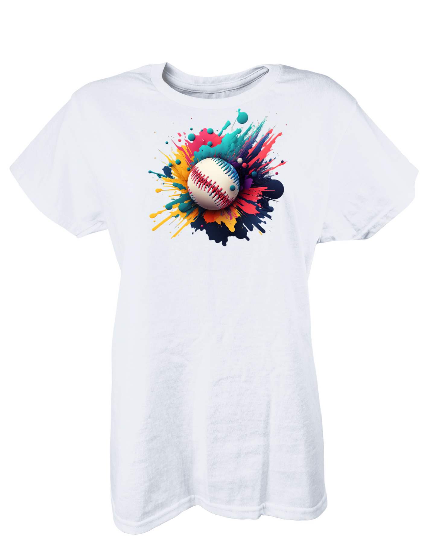 BASEBALL SPLATTER WOMEN GRAPHIC TEE