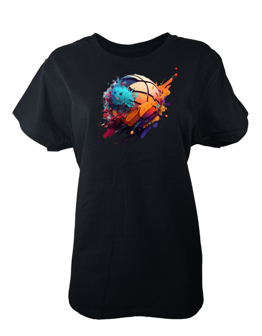 BASKETBALL SPLATTER WOMEN GRAPHIC TEE