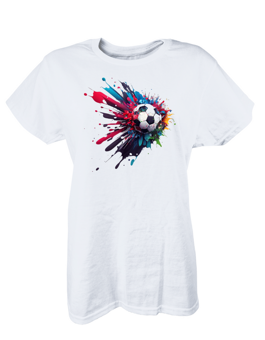 SOCCERBALL SPLATTER WOMEN GRAPHIC TEE